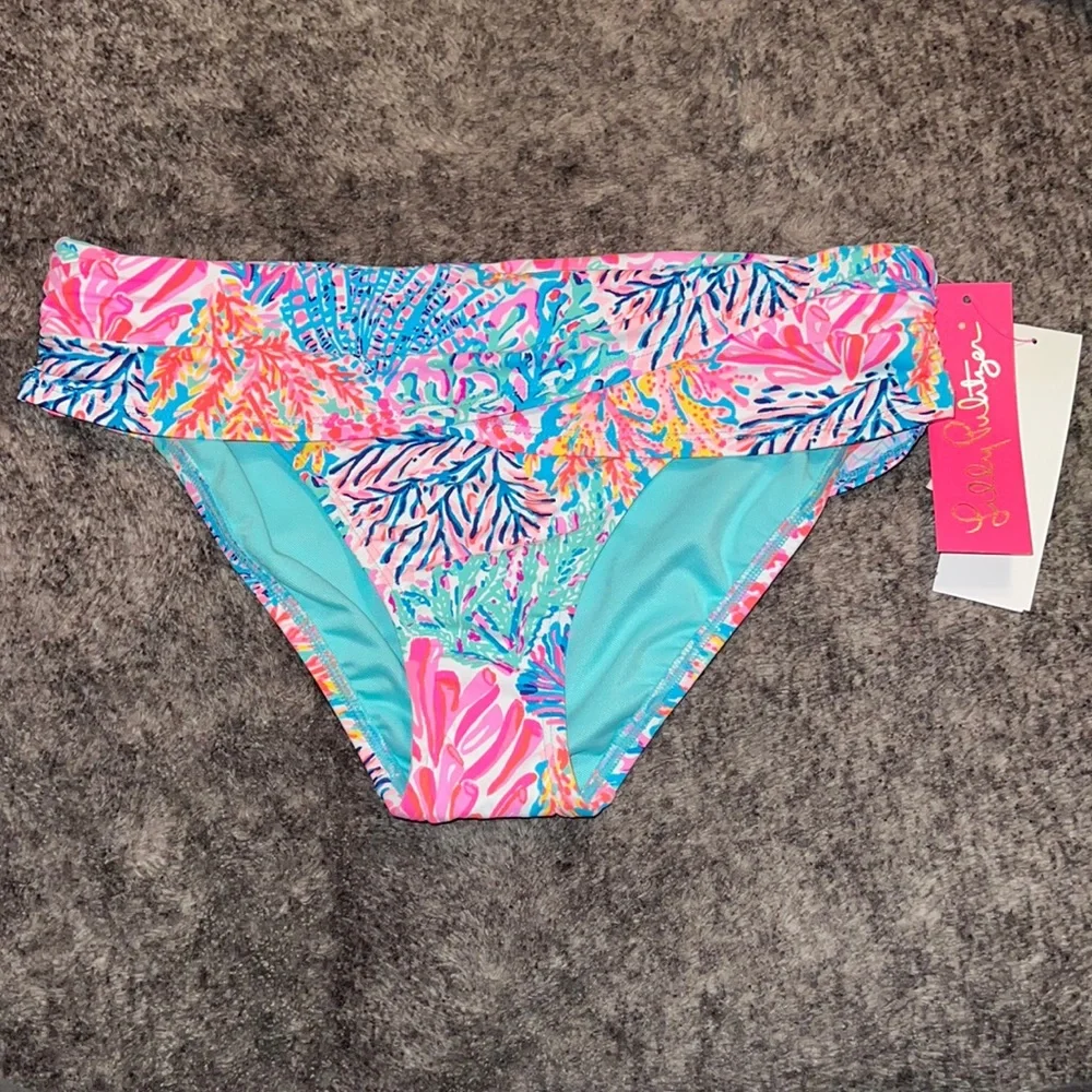 Lilly Pulitzer Lagoon Sarong Hipster Bottom Splash - Picture 1 of 3